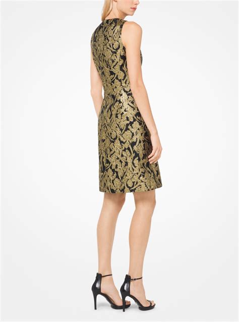 michael kors dress with gold on sleeves|Michael Kors shift dress.